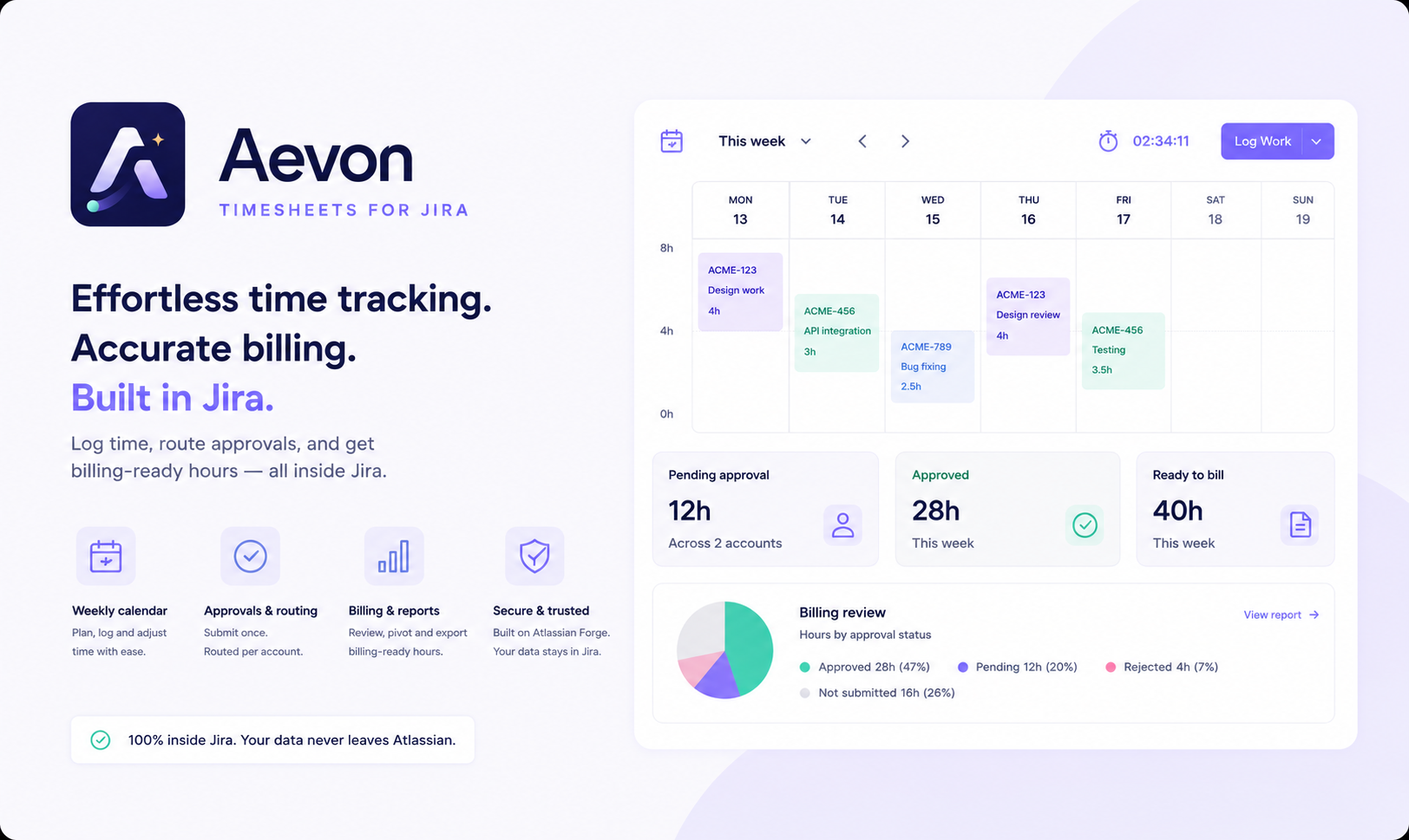 Aevon Timesheets Is Live: Log Time, Route Approvals, and Prep Billing Without Leaving Jira